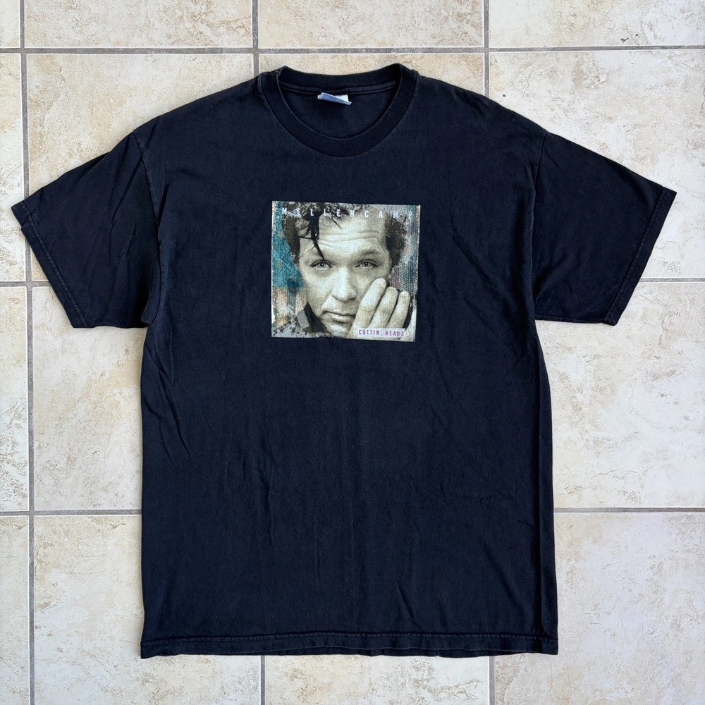 Vintage‎ John Mellencamp T Shirt Mens Large 2001 Cuttin Heads Album Promo Tour